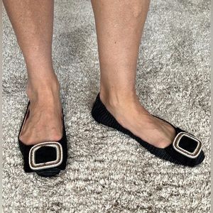 Nanette Lepore Mombassa Flat Straw flats w/knit beaded sz 9 Made in Italy